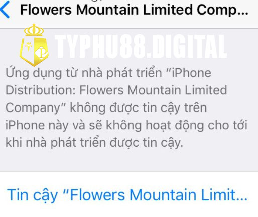 yêu cầu tin cậy ứng dụng app typhu88 của nhà phát triển